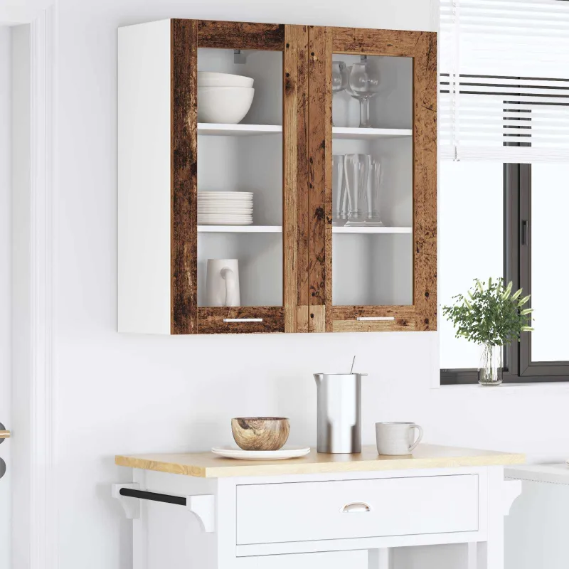 Pakabinama spintelė 2 pcs Senas medis 40 x 31 x 80 cm