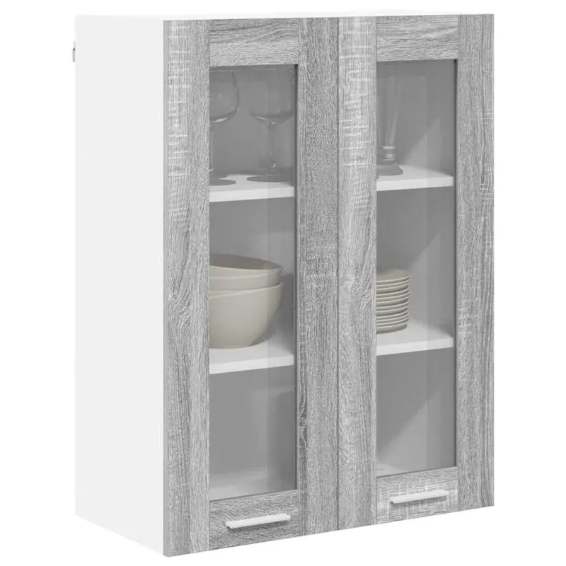 Pakabinama spintelė su saugykla Pilkas Sonoma 60 x 31 x 80 cm