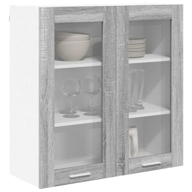 Pakabinama spintelė su saugykla Pilkas Sonoma 80 x 31 x 80 cm
