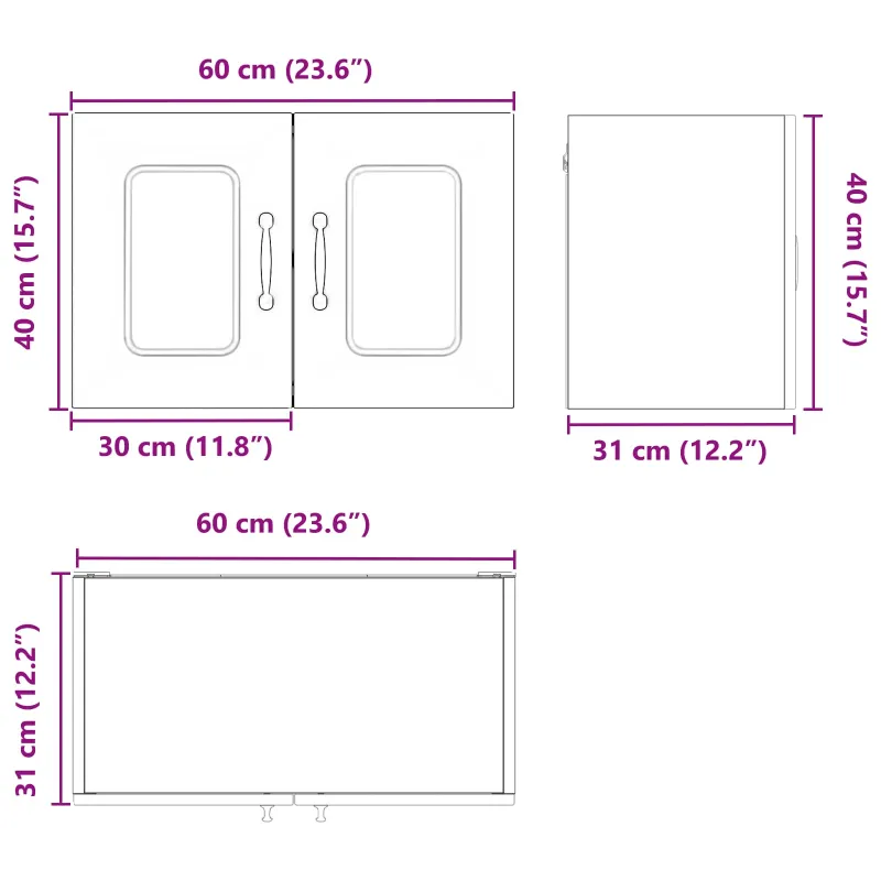 Indaplovės plokštė Kalmar 2 pcs Sonoma ąžuolas 60 x 31 x 40 cm