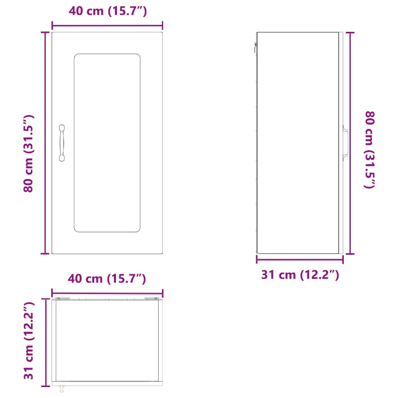 Indaplovės plokštė Kalmar 2 pcs Senas medis 40 x 31 x 80 cm