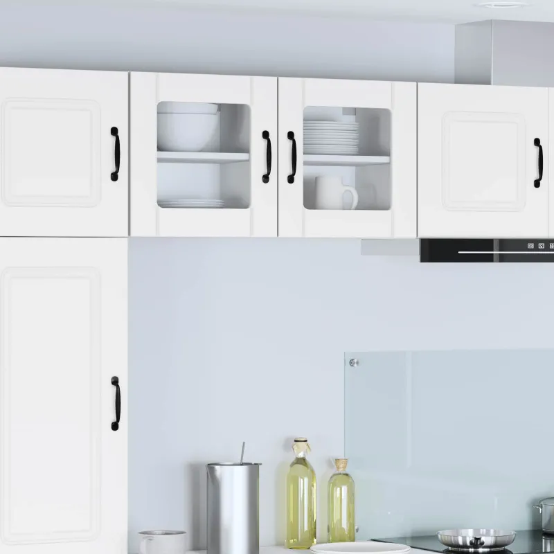 Sieninis stiklinis kabinetas LUCCA 2 pcs Balta 40 x 31 x 40 cm