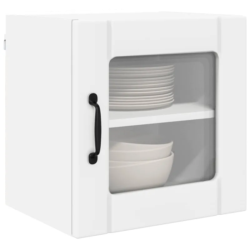 Sieninis stiklinis kabinetas LUCCA 2 pcs Balta 40 x 31 x 40 cm