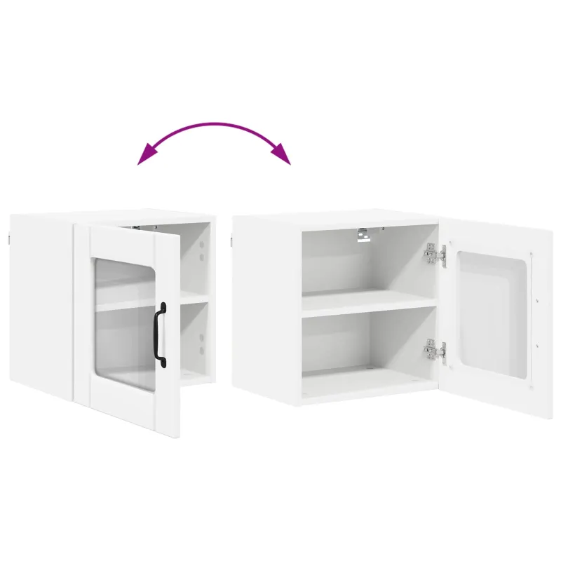 Sieninis stiklinis kabinetas LUCCA 2 pcs Balta 40 x 31 x 40 cm