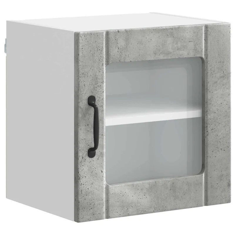Sieninis stiklinis kabinetas LUCCA Betono pilka 40 x 31 x 40 cm