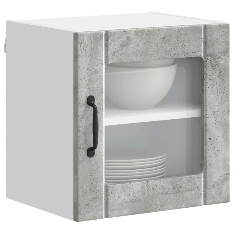 Sieninis stiklinis kabinetas LUCCA Betono pilka 40 x 31 x 40 cm