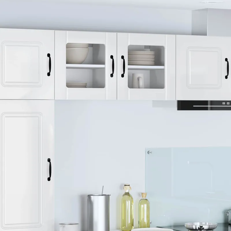 Sieninis stiklinis kabinetas LUCCA 2 pcs Itin blizgi balta