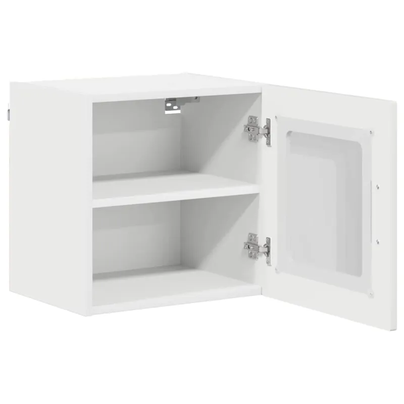 Sieninis stiklinis kabinetas LUCCA 2 pcs Itin blizgi balta