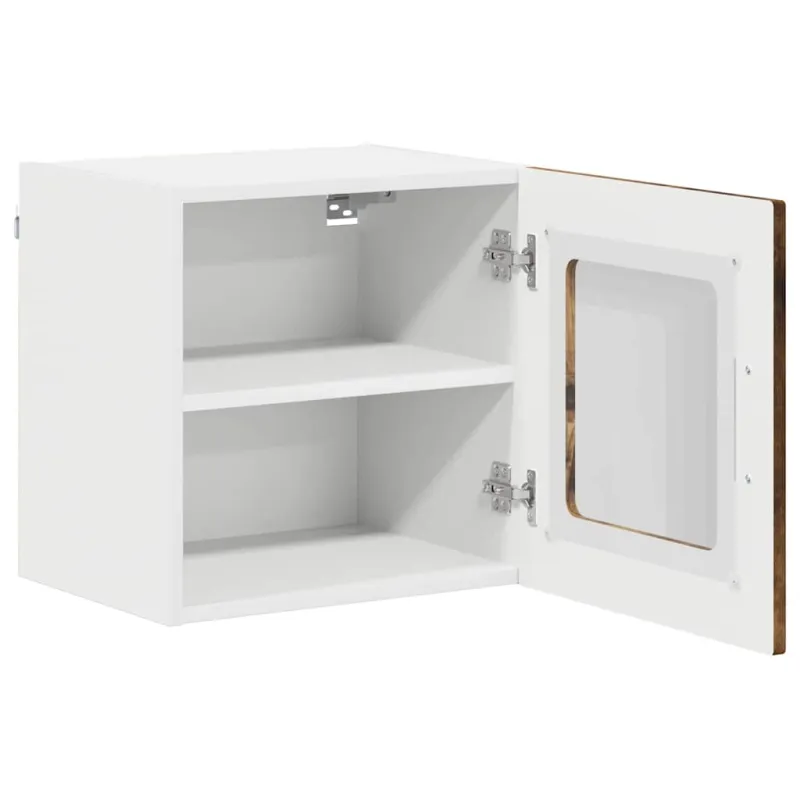Sieninis stiklinis kabinetas LUCCA 2 pcs Dūminio ąžuolo
