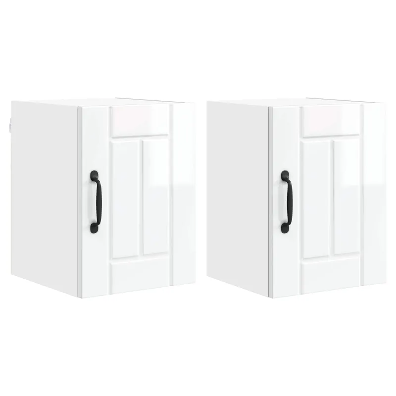 Sieninė spintelė LUCCA 2 pcs Itin blizgi balta 30 x 31 x 40 cm