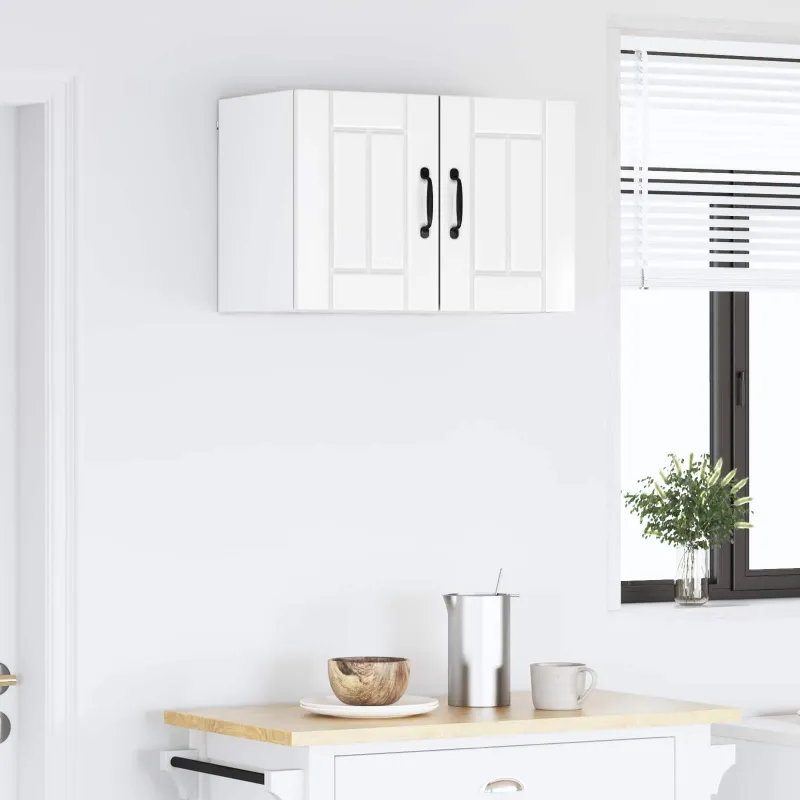 Sieninė spintelė LUCCA 2 pcs Itin blizgi balta 30 x 31 x 40 cm