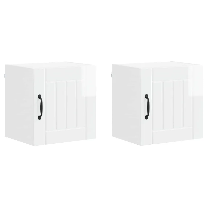 Sieninė spintelė LUCCA 2 pcs Itin blizgi balta 40 x 31 x 40 cm