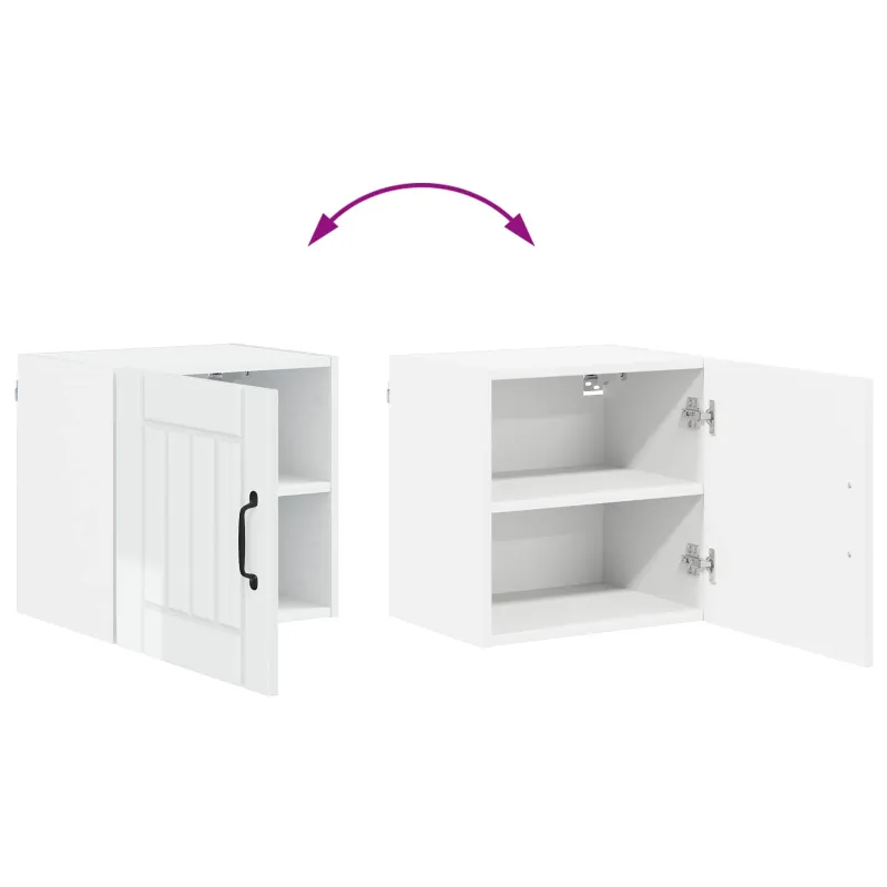 Sieninė spintelė LUCCA 2 pcs Itin blizgi balta 40 x 31 x 40 cm