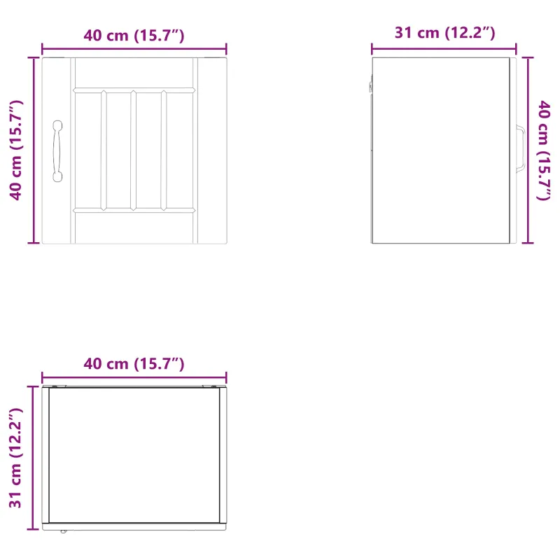 Sieninė spintelė LUCCA 2 pcs Pilka sonoma ąžuolo