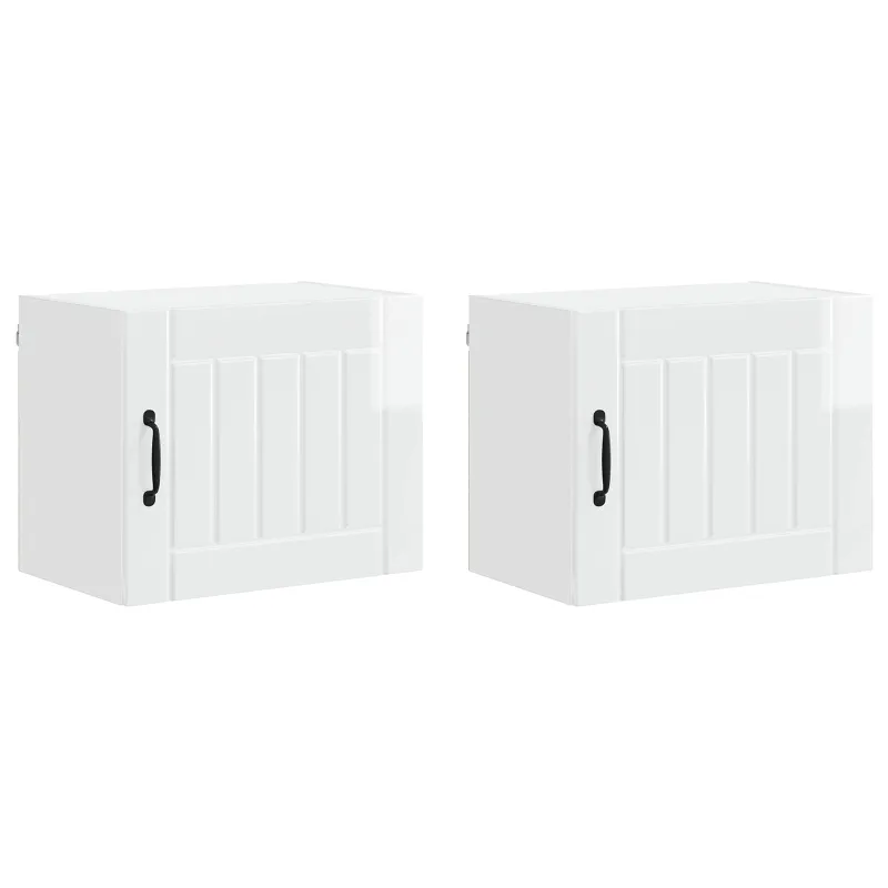 Sieninė spintelė LUCCA 2 pcs Itin blizgi balta 50 x 31 x 40 cm
