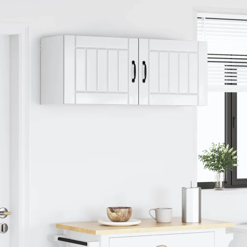 Sieninė spintelė LUCCA 2 pcs Itin blizgi balta 50 x 31 x 40 cm