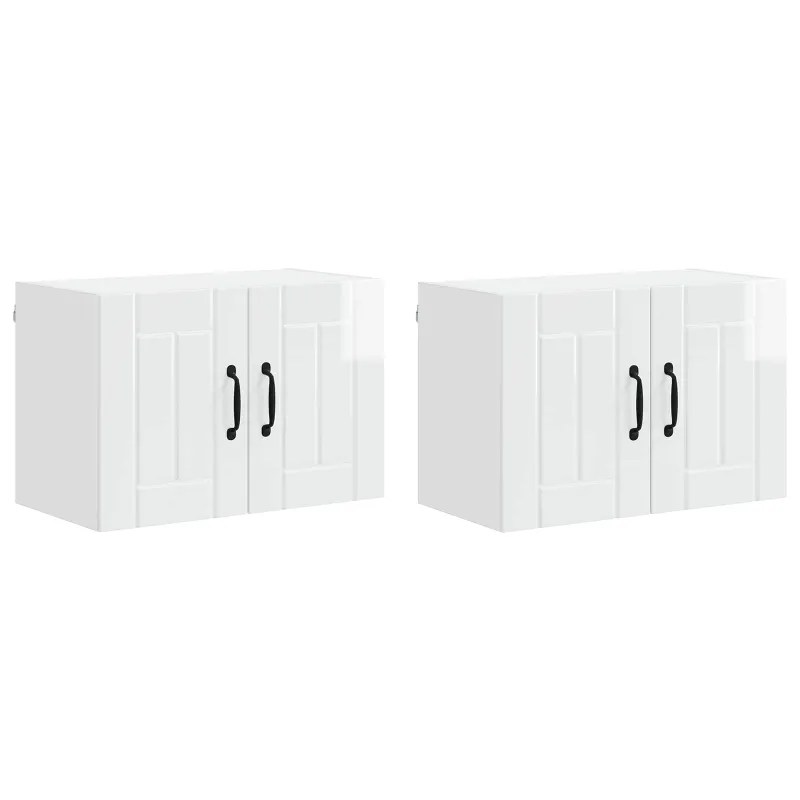 Sieninė spintelė LUCCA 2 pcs Itin blizgi balta 60 x 31 x 40 cm