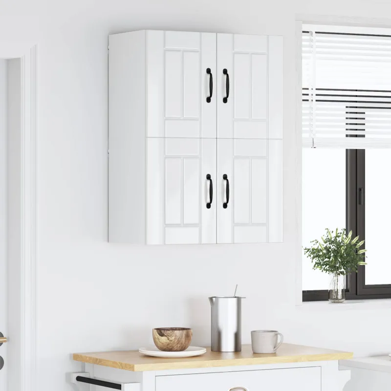 Sieninė spintelė LUCCA 2 pcs Itin blizgi balta 60 x 31 x 40 cm