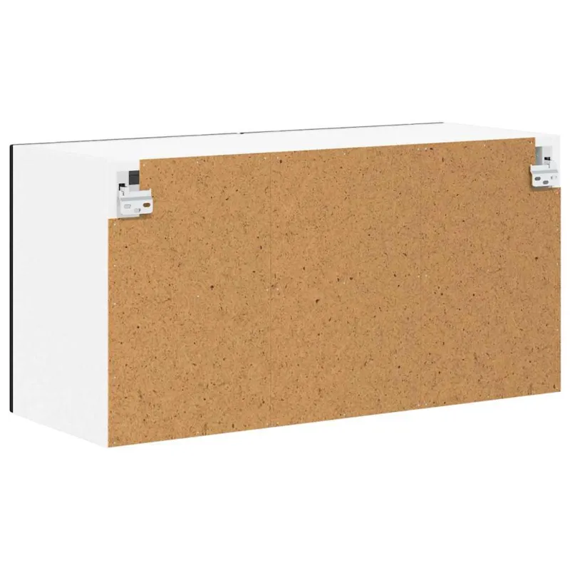 Sieninis stiklinis kabinetas LUCCA Juoda 80 x 31 x 40 cm