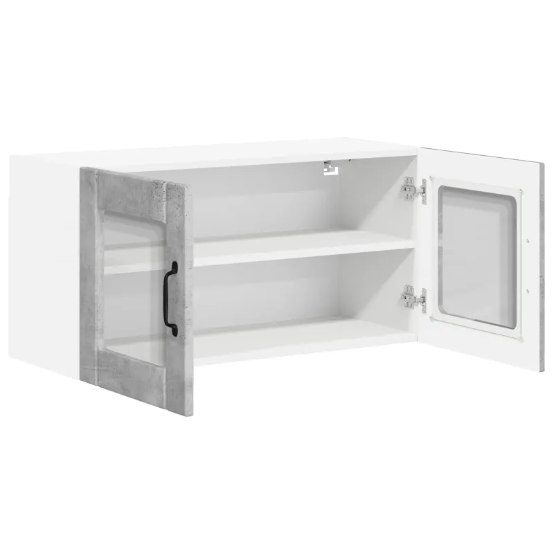 Sieninis stiklinis kabinetas LUCCA Betono pilka 80 x 31 x 40 cm