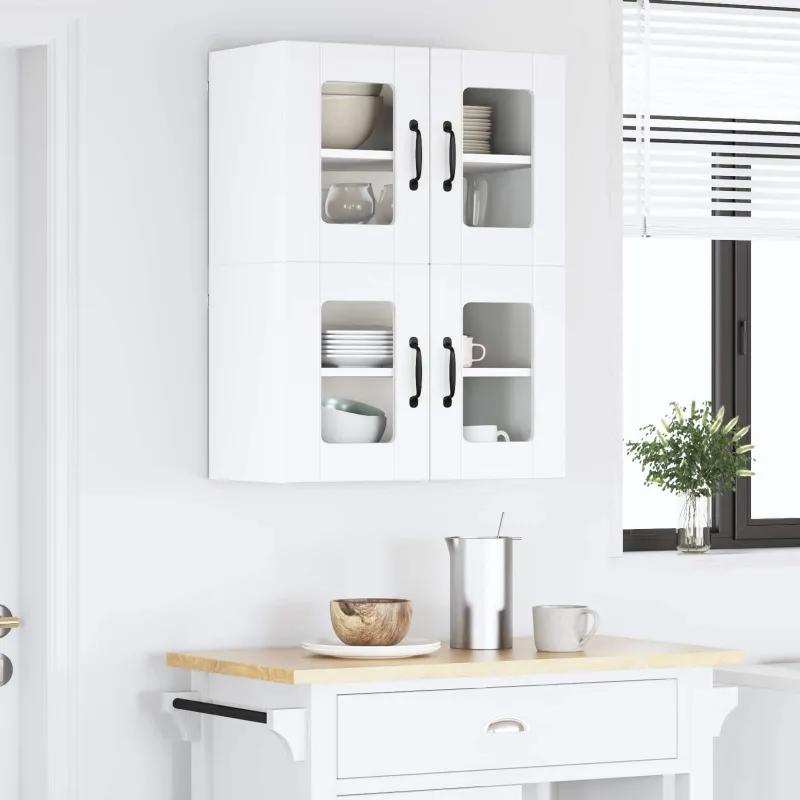 Sieninis stiklinis kabinetas LUCCA Balta 60 x 31 x 40 cm
