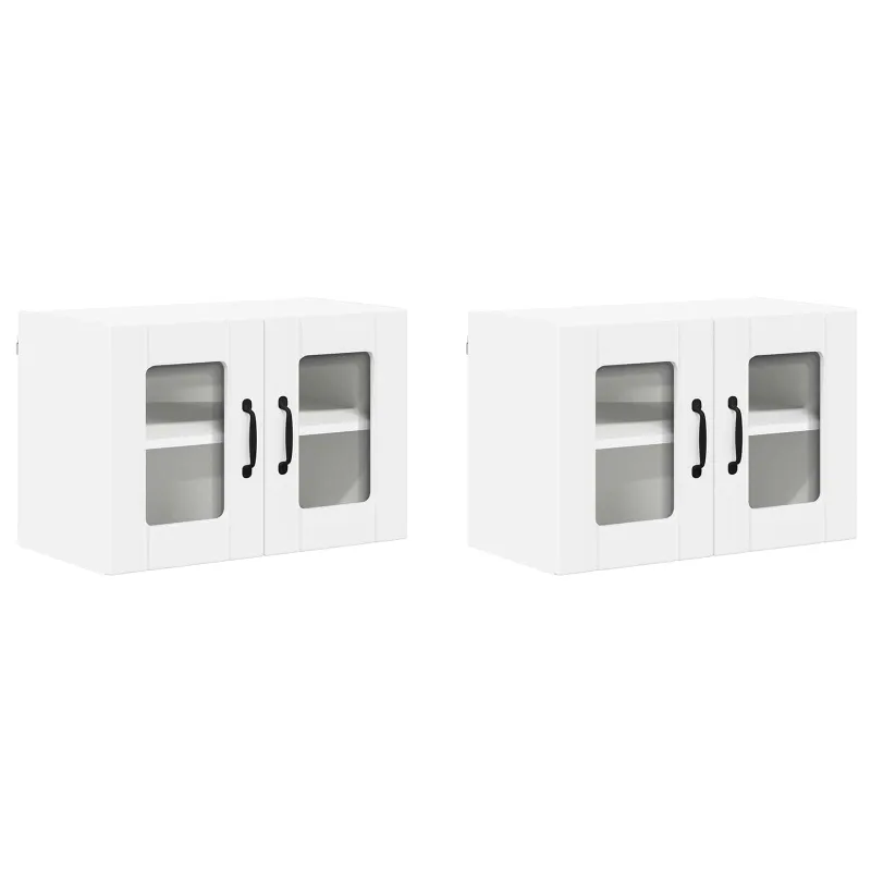 Sieninis stiklinis kabinetas LUCCA 2 pcs Balta 60 x 31 x 40 cm