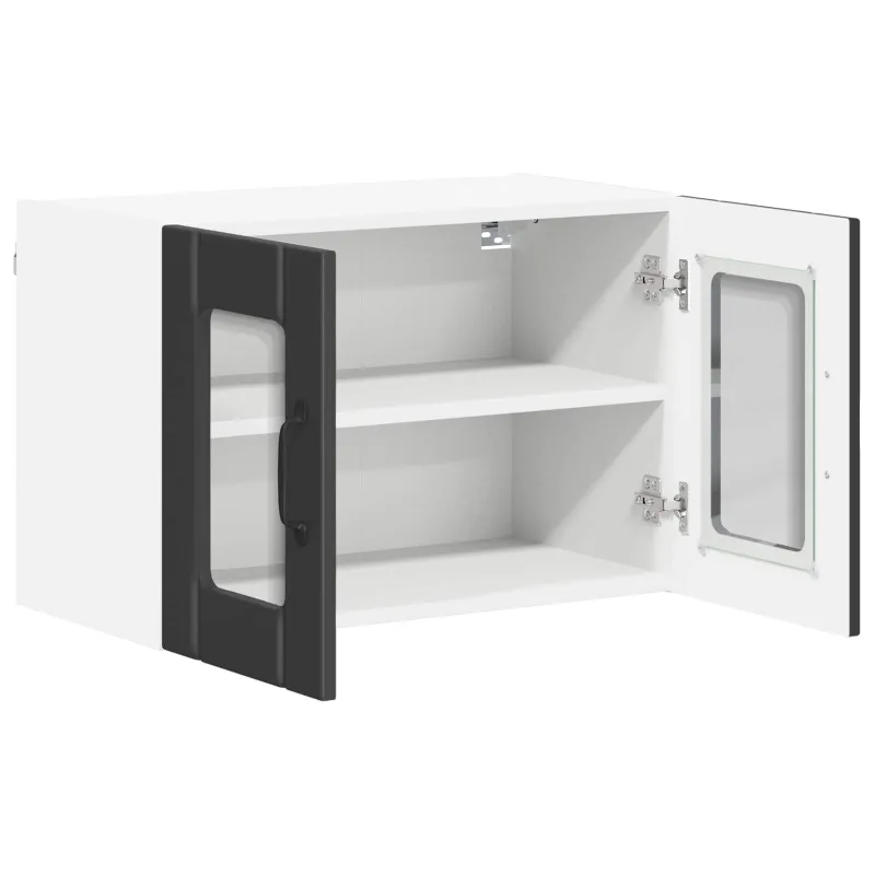 Sieninis stiklinis kabinetas LUCCA Juoda 60 x 31 x 40 cm