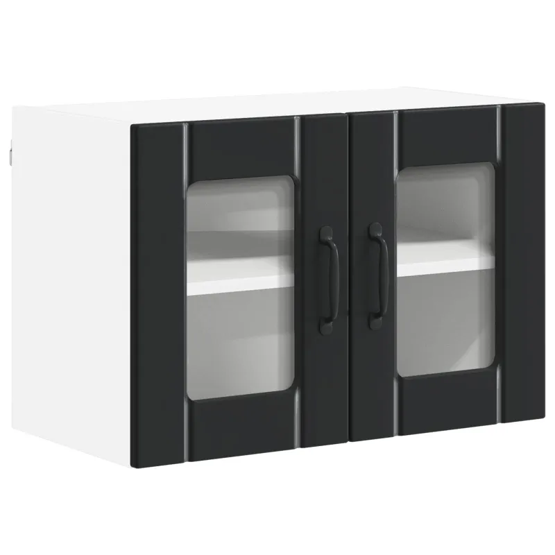 Sieninis stiklinis kabinetas LUCCA 2 pcs Juoda 60 x 31 x 40 cm