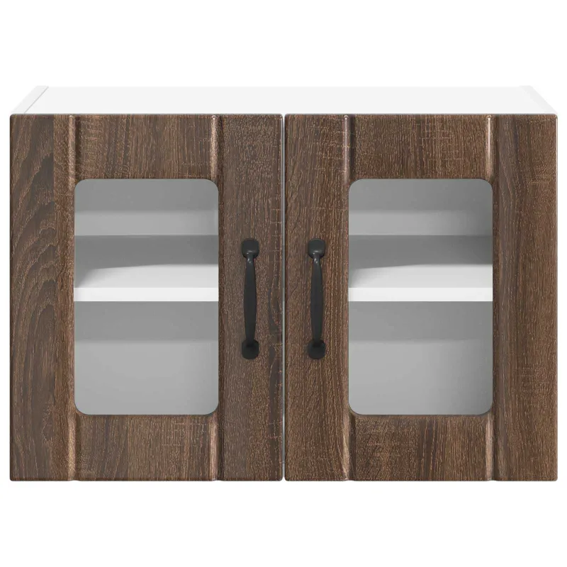 Sieninis stiklinis kabinetas LUCCA 2 pcs Ruda ąžuolo