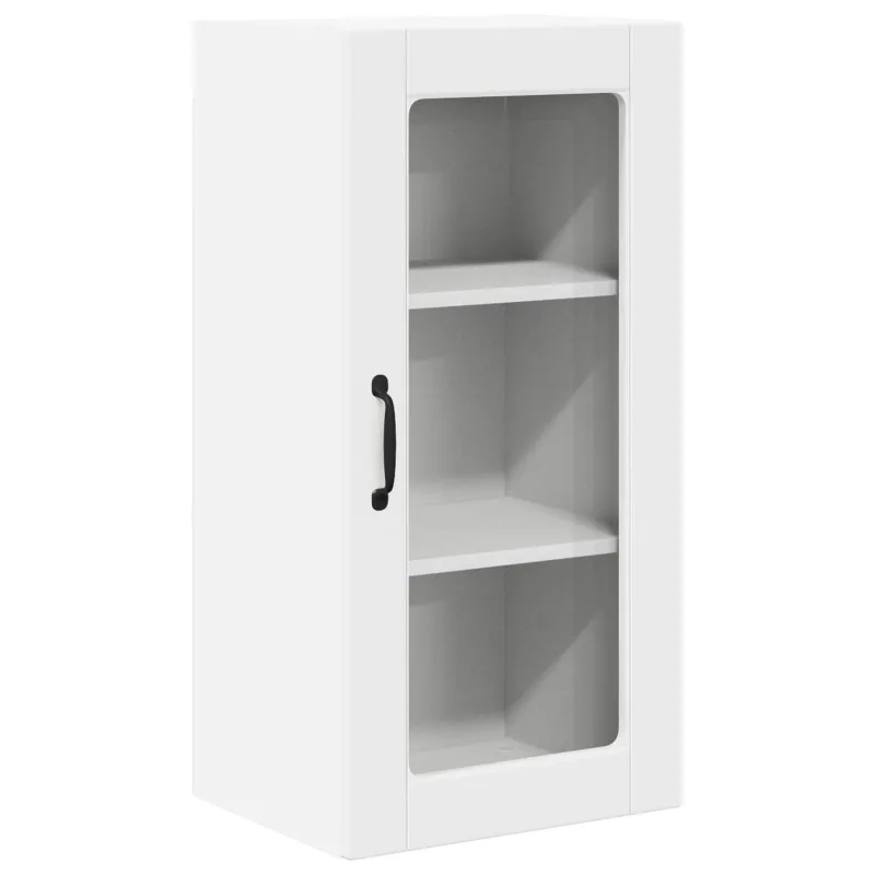 Sieninis stiklinis kabinetas LUCCA 2 pcs Balta 40 x 31 x 80 cm