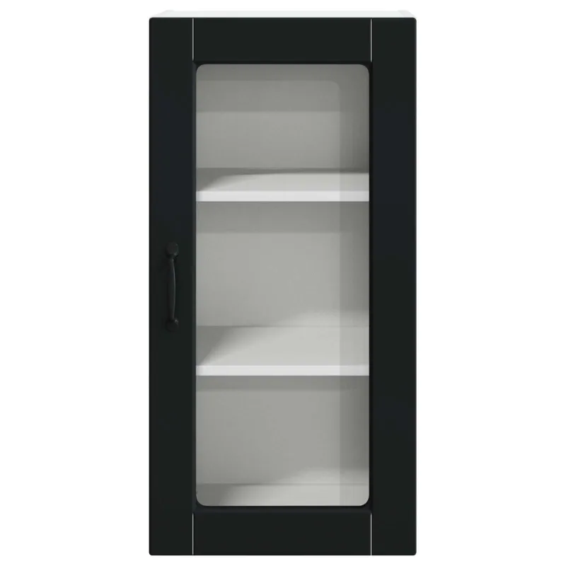 Sieninis stiklinis kabinetas LUCCA Juoda 40 x 31 x 80 cm