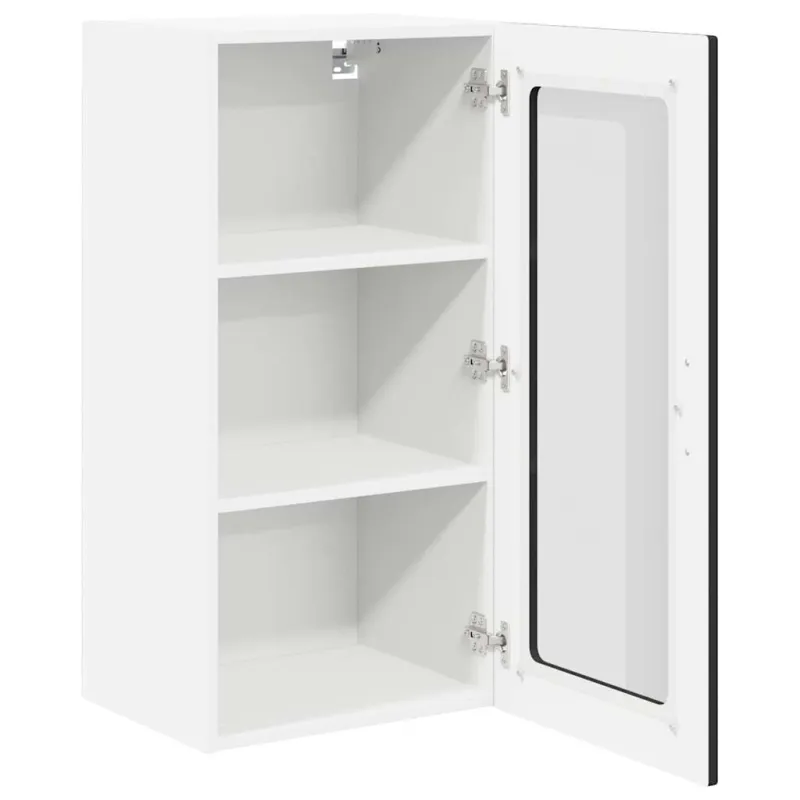 Sieninis stiklinis kabinetas LUCCA 2 pcs Juoda 40 x 31 x 80 cm