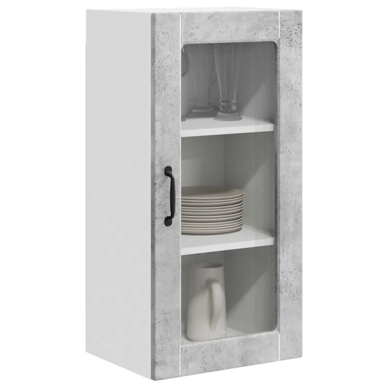 Sieninis stiklinis kabinetas LUCCA Betono pilka 40 x 31 x 80 cm