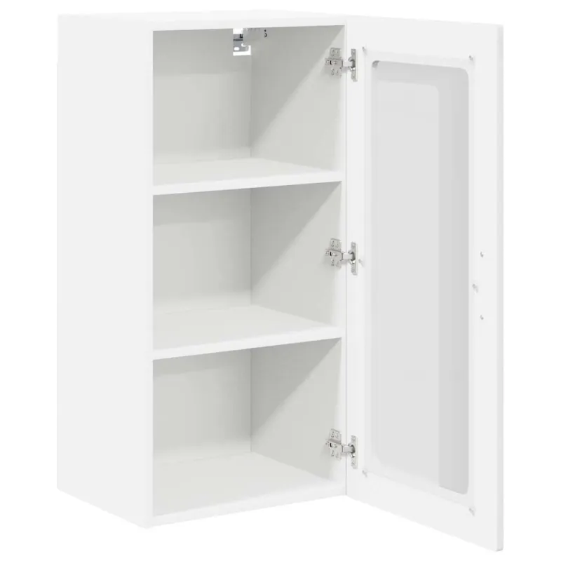 Sieninis stiklinis kabinetas LUCCA 2 pcs Itin blizgi balta