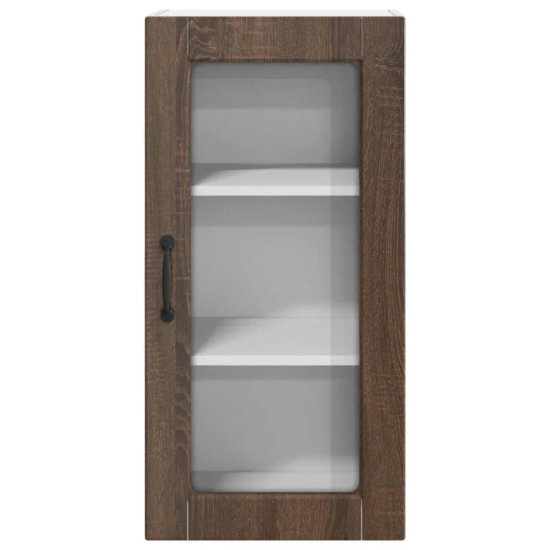 Sieninis stiklinis kabinetas LUCCA 2 pcs Ruda ąžuolo
