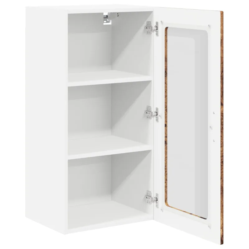 Sieninis stiklinis kabinetas LUCCA 2 pcs Sendintos medienos