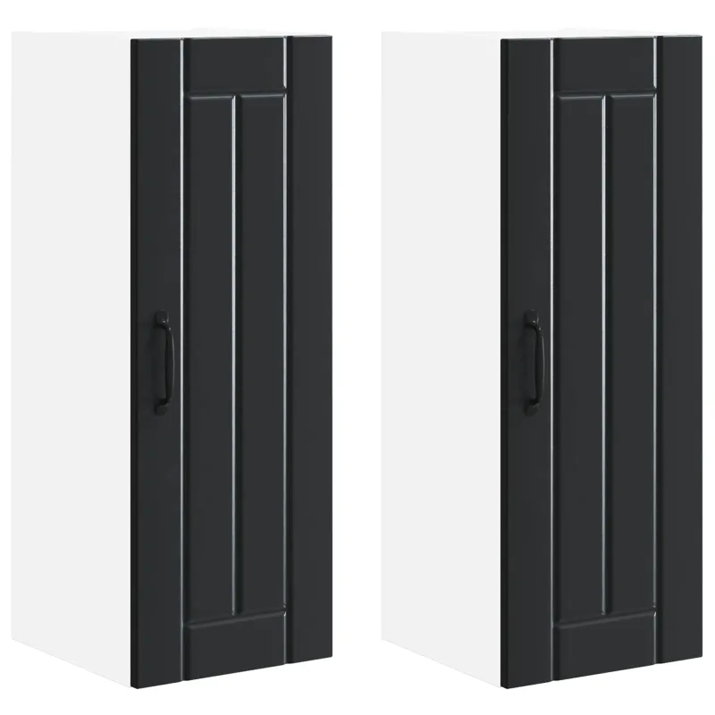 Sieninė spintelė LUCCA 2 pcs Juoda 30 x 31 x 80 cm