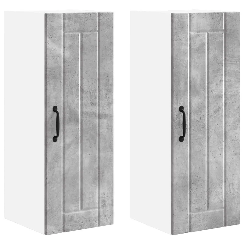 Sieninė spintelė LUCCA 2 pcs Betono pilka 30 x 31 x 80 cm