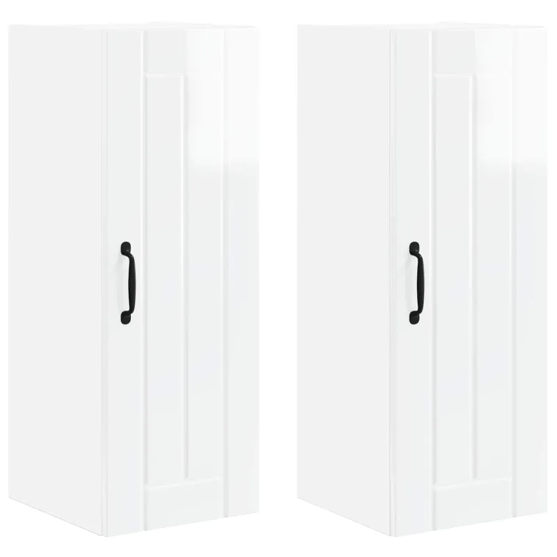 Sieninė spintelė LUCCA 2 pcs Itin blizgi balta 30 x 31 x 80 cm