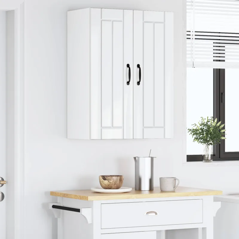 Sieninė spintelė LUCCA 2 pcs Itin blizgi balta 30 x 31 x 80 cm