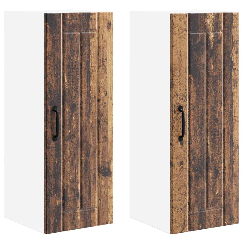 Sieninė spintelė LUCCA 2 pcs Sendintos medienos 30 x 31 x 80 cm
