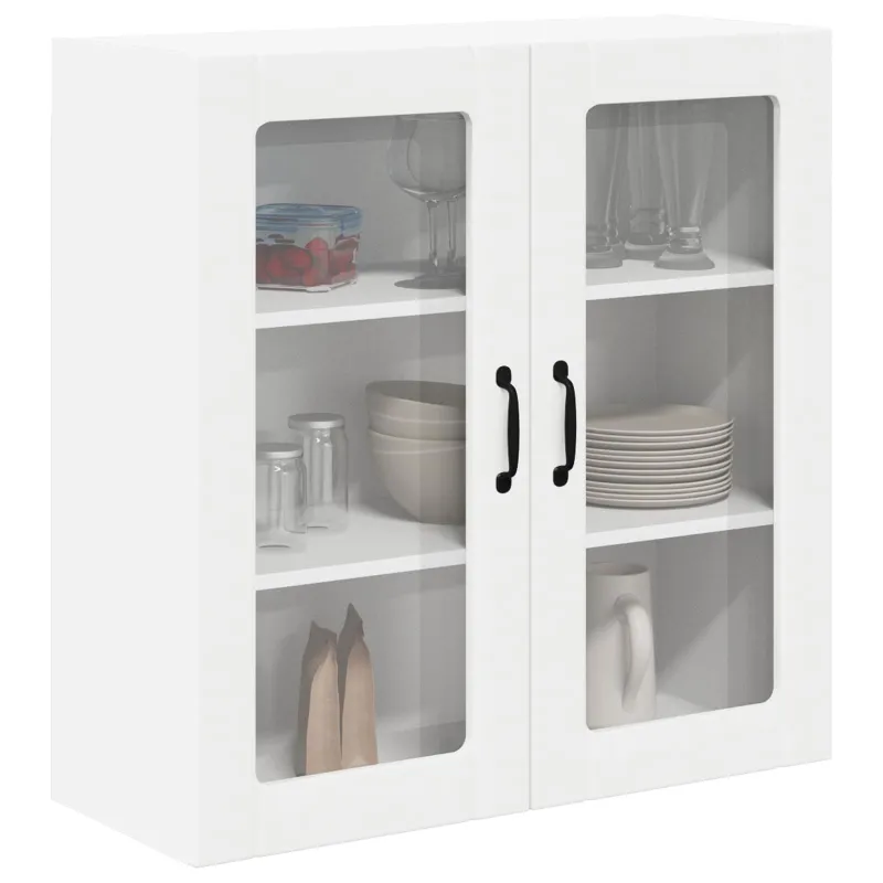 Sieninis stiklinis kabinetas LUCCA Balta 80 x 31 x 80 cm