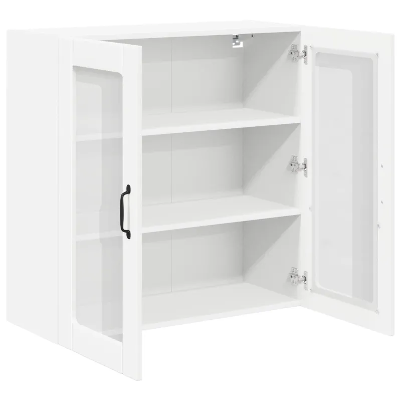 Sieninis stiklinis kabinetas LUCCA Balta 80 x 31 x 80 cm
