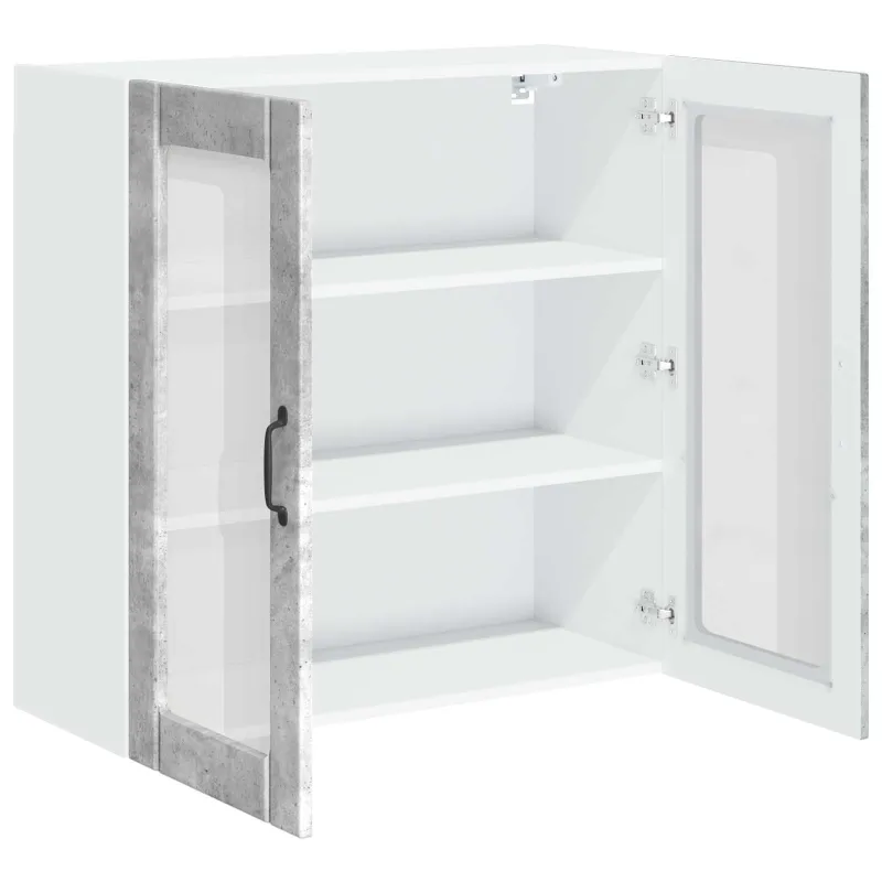 Sieninis stiklinis kabinetas LUCCA Betono pilka 80 x 31 x 80 cm