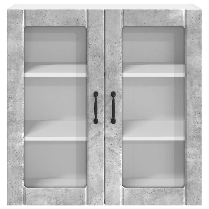 Sieninis stiklinis kabinetas LUCCA Betono pilka 80 x 31 x 80 cm