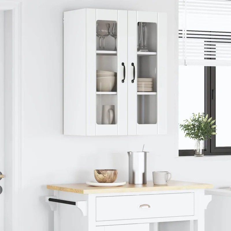 Sieninis stiklinis kabinetas LUCCA Balta 60 x 31 x 80 cm