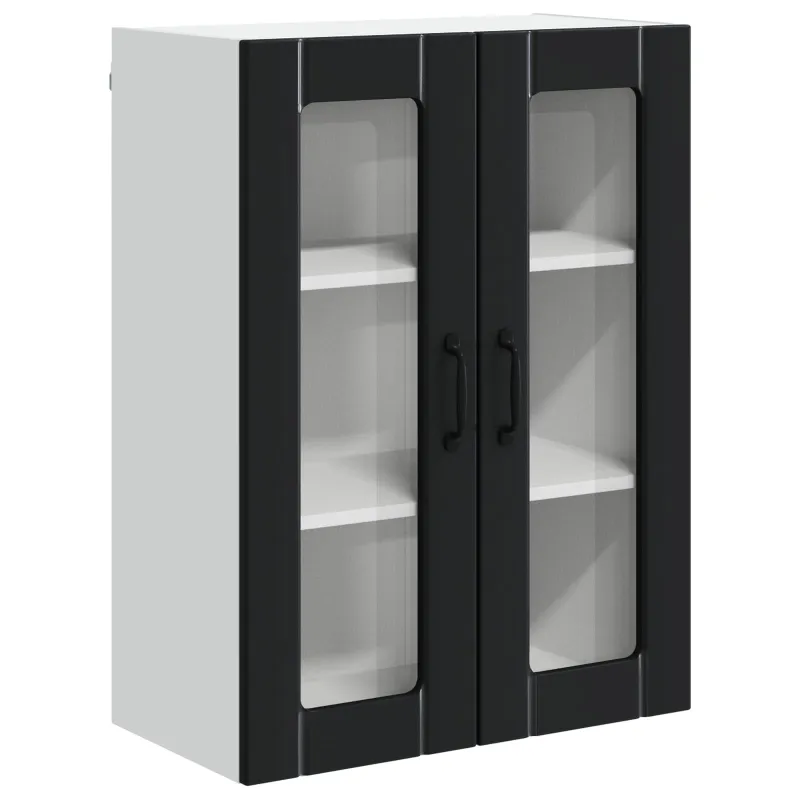 Sieninis stiklinis kabinetas LUCCA Juoda 60 x 31 x 80 cm