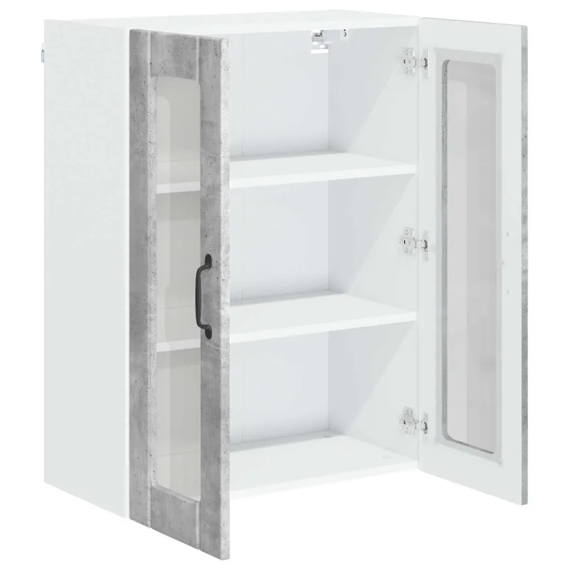 Sieninis stiklinis kabinetas LUCCA Betono pilka 60 x 31 x 80 cm