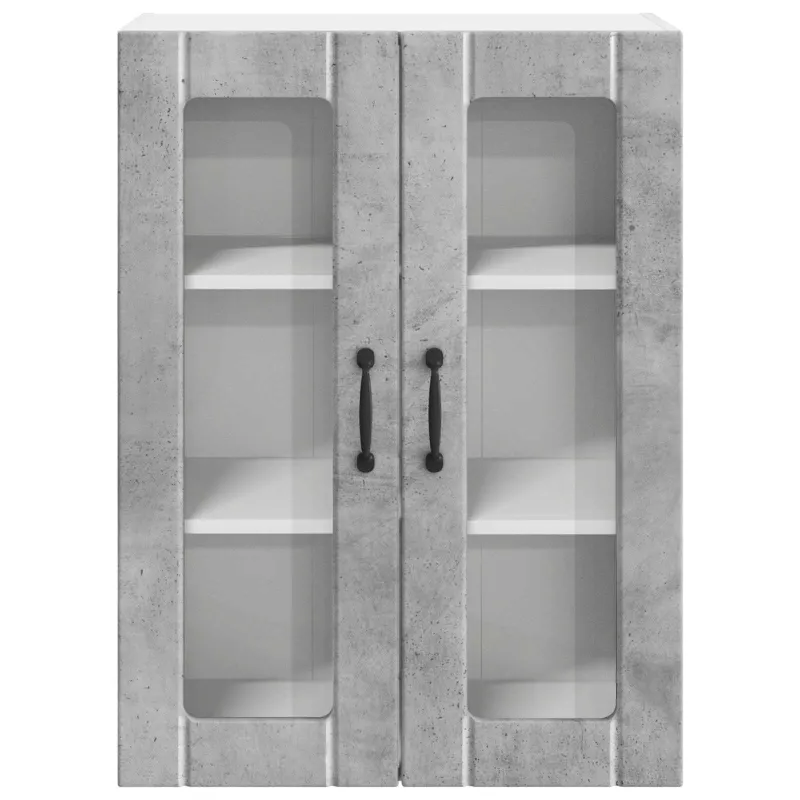 Sieninis stiklinis kabinetas LUCCA Betono pilka 60 x 31 x 80 cm