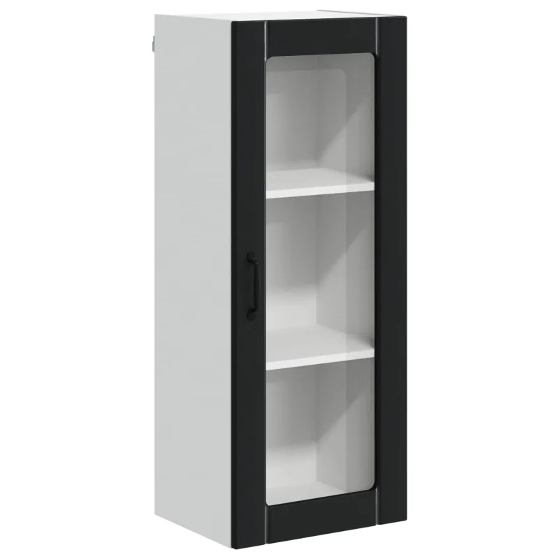 Sieninis stiklinis kabinetas LUCCA Juoda 40 x 31 x 100 cm